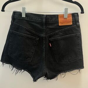 Levi's 501 Black High-Rise Denim Cutoff Shorts